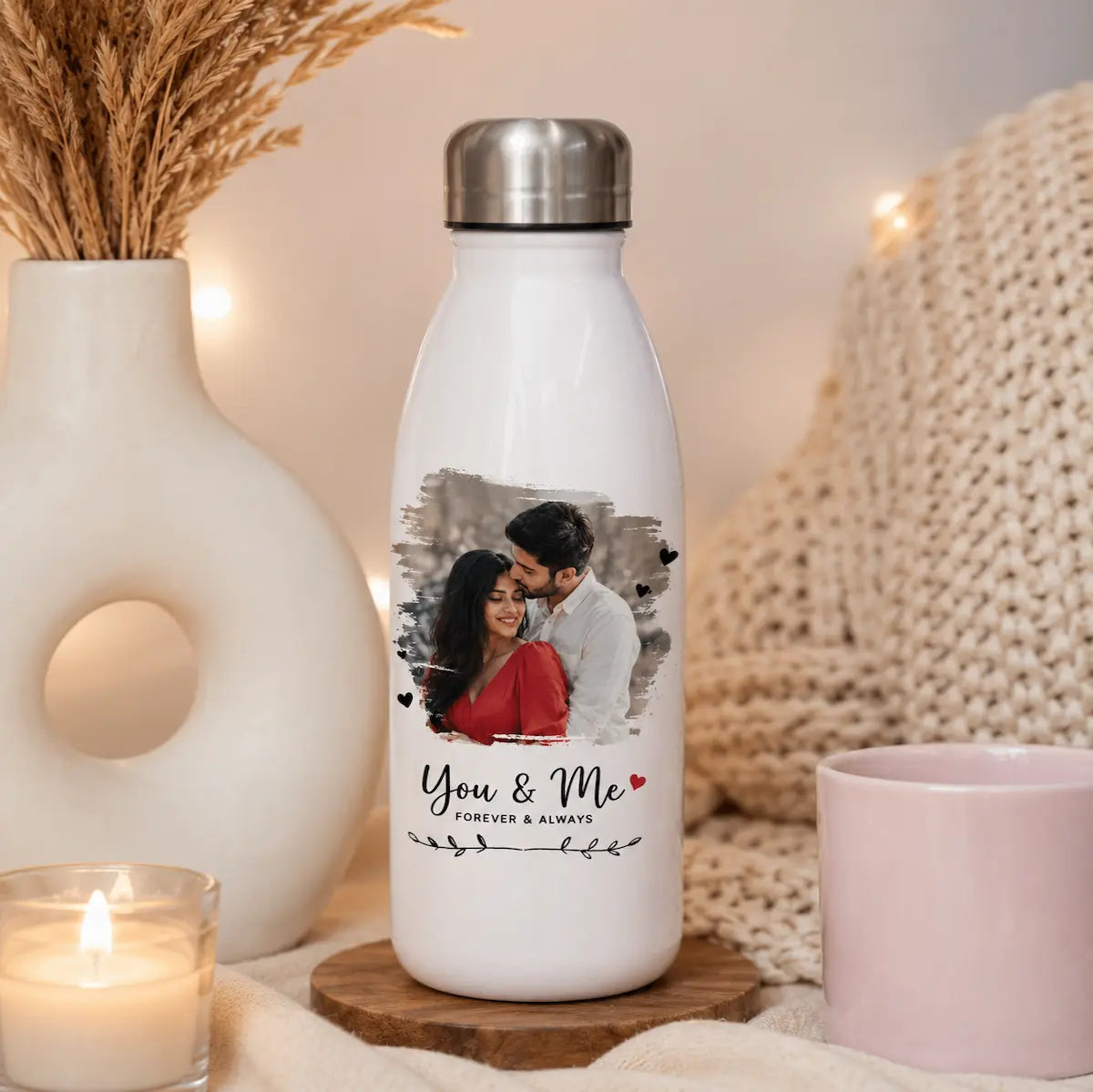 Custom Printed Water Bottle with Photo, Name & Text | Forever Inked Gifts
