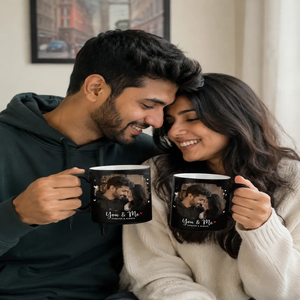 Personalized Black Magic Mug | Custom Photo Color Changing Coffee Mug | Forever Inked Gifts