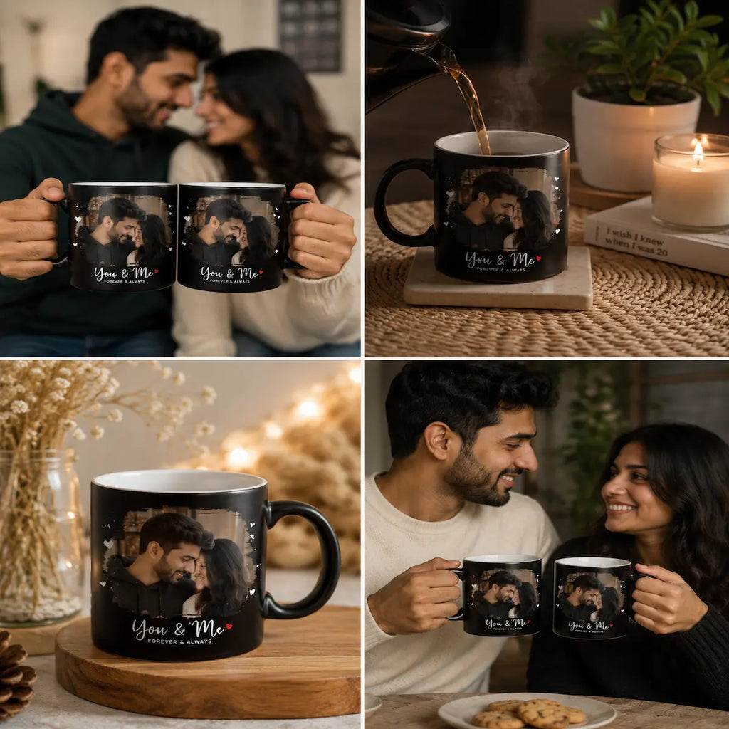 Personalized Black Magic Mug | Custom Photo Color Changing Coffee Mug | Forever Inked Gifts