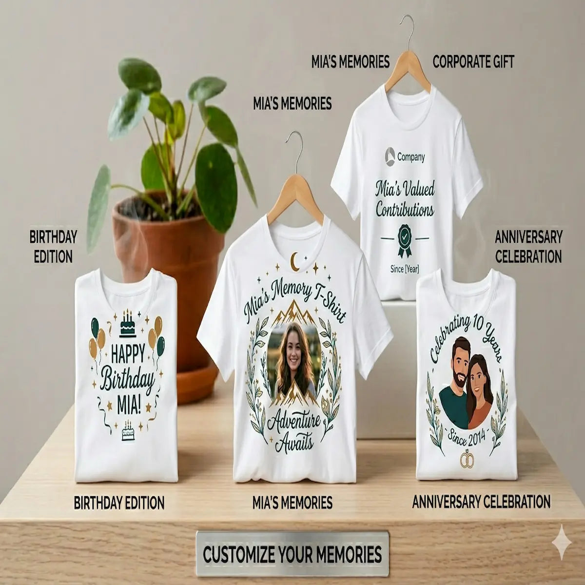 Personalized T-Shirt | Custom Printed T-Shirt with Photo, Name & Text | Forever Inked Gifts
