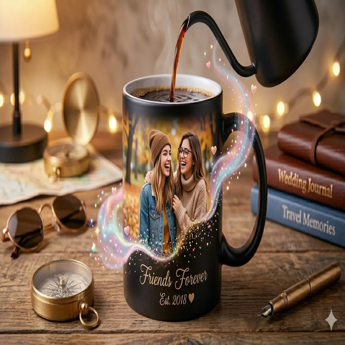 Personalized Black Magic Mug | Custom Photo Color Changing Coffee Mug | Forever Inked Gifts